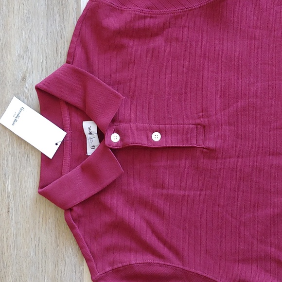 NWT Goodfellow & Co Men's Long Sleeve Polo Shirt Red Size S - Picture 2 of 8